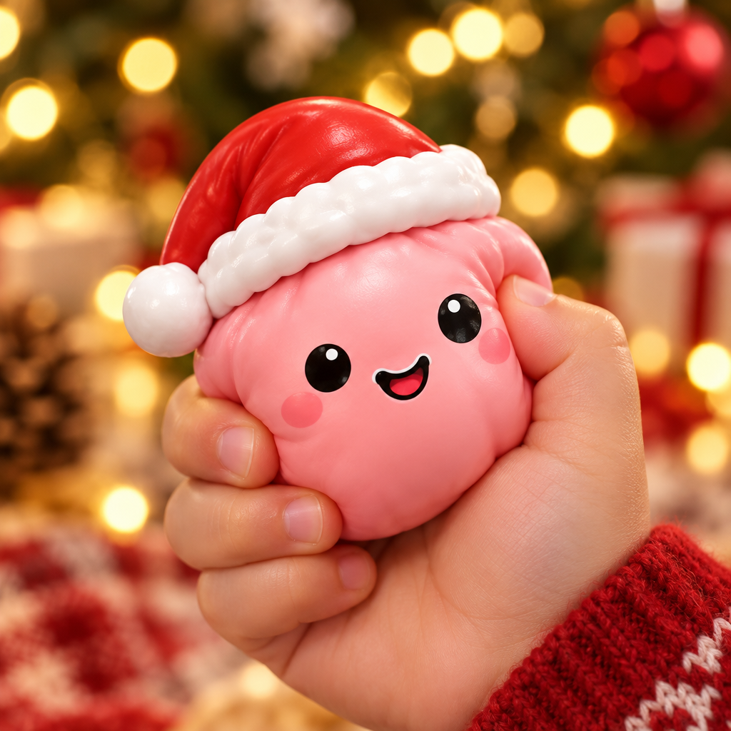 Mięciutki squishy w czapce Mikołaja